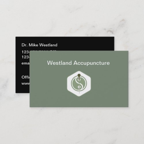 Acupuncture Services Modern Two Side Business Card