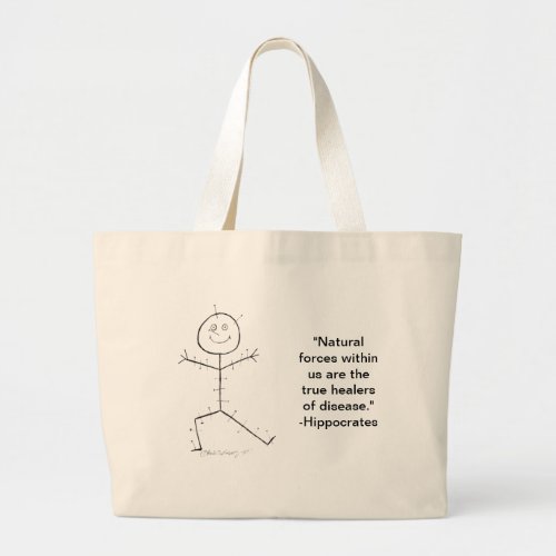 Acupuncture sticky large tote bag