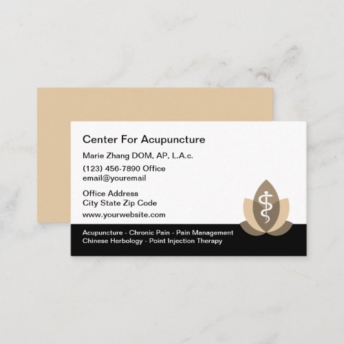 Acupuncture Therapy Acupuncturist Business Cards