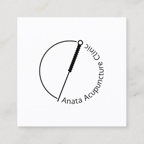 Acupuncturist Needle Logo Square Business Card