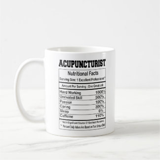 Acupuncturist Nutrition Facts 11 oz Coffee Mug