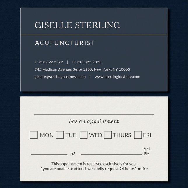 Acupuncturist Office Appointment Reminder Business Card (Creator Uploaded)