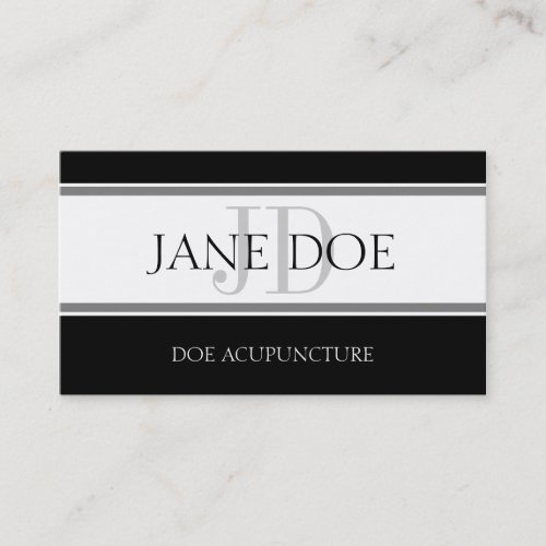 Acupuncturist Stripe W/W Business Card Templates