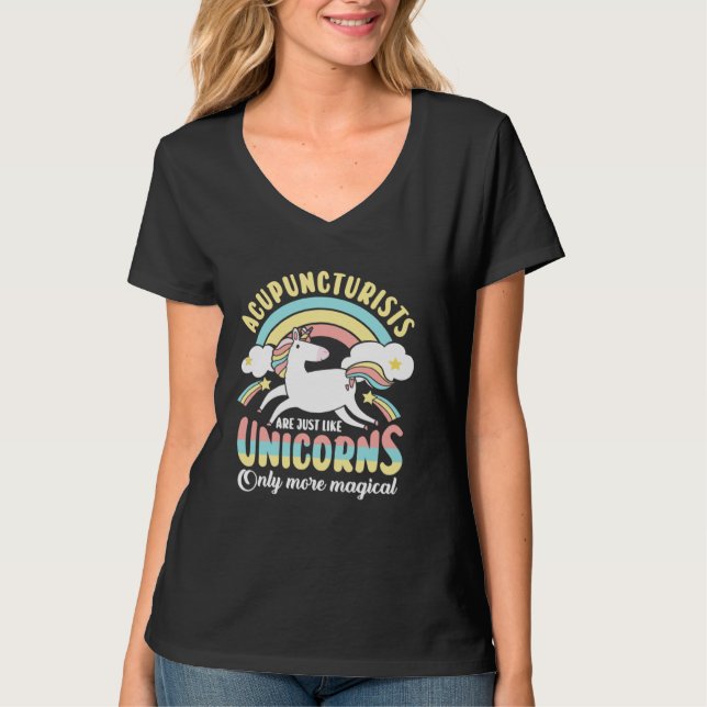 Acupuncturists Unicorns Acupuncture Chinese Needle T-Shirt (Front)