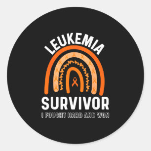 Acute leukemia survivor end of chemo fight cancer classic round sticker