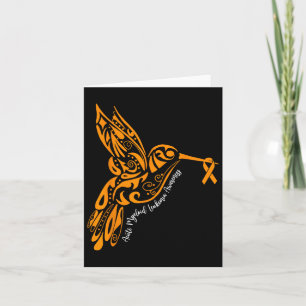 Acute Myeloid Leukemia Awareness Hummingbird Orang Card