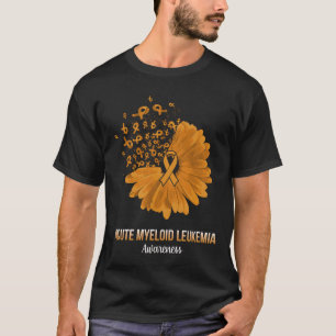 Acute Myeloid Leukemia Awareness Orange Ribbon Flo T-Shirt
