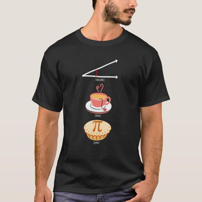 acute tea pie cute tea pi pi day pi joke math  1 T-Shirt (Front)