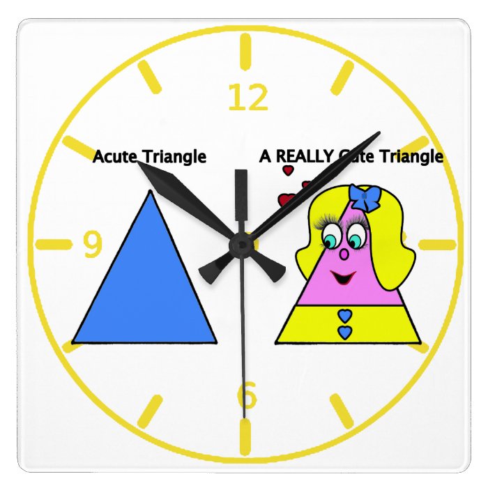 Acute Triangle A Really Cute Triangle Square Wall Clocks