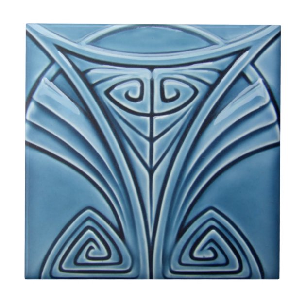 Medusa Mosaic Inspired Ceramic Tile American Trivet Art Nouveau Reproduction 