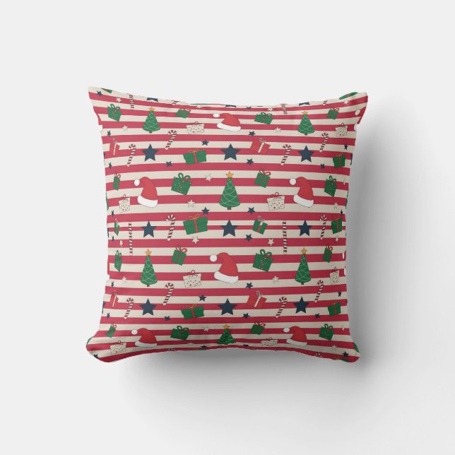 AD 001 - Christmas digital pattern Throw Pillow (Front)