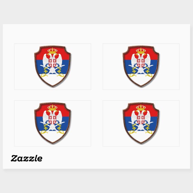 AD 001 - Serbian medieval shield Serbia Rectangular Sticker (Sheet)