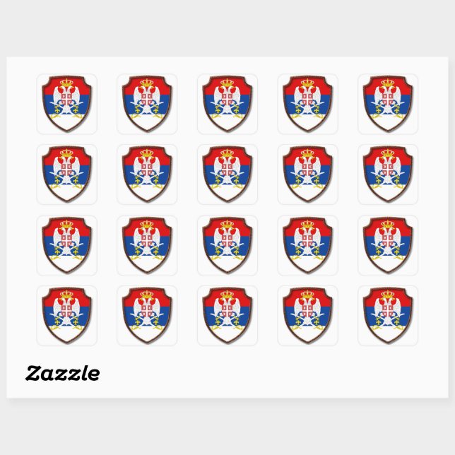 AD 001 - Serbian medieval shield Serbia Square Sticker (Sheet)