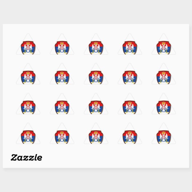 AD 001 - Serbian medieval shield Serbia Triangle Sticker (Sheet)