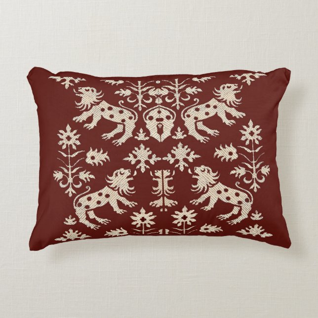 AD 1200s speckled lions print Accent Pillow (Front)