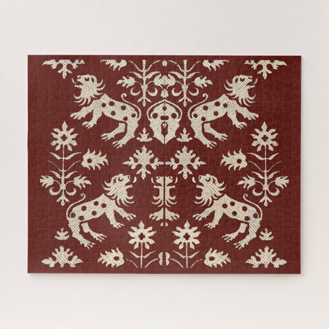 AD 1200s speckled lions print Jigsaw Puzzle (Horizontal)
