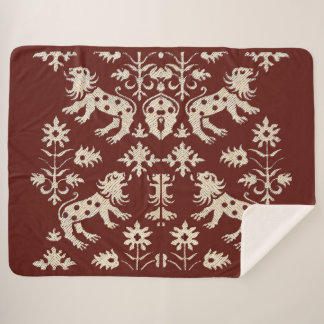 AD 1200s speckled lions print Sherpa Blanket