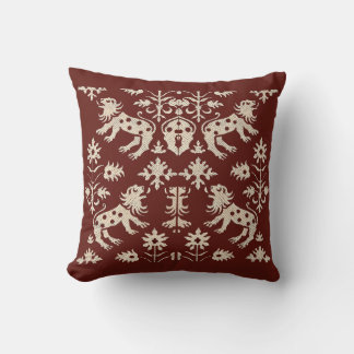 AD 1200s speckled lions print Throw Pillow