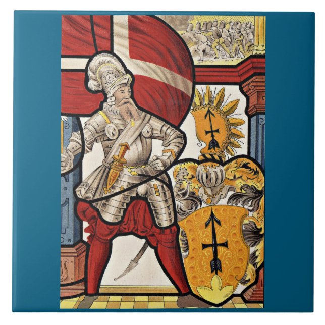 AD 1600 Swiss soldier print Ceramic Tile (Front)