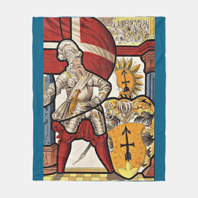 AD 1600 Swiss soldier print Fleece Blanket (Front)