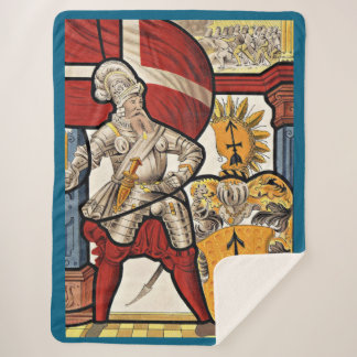 AD 1600 Swiss soldier print Sherpa Blanket