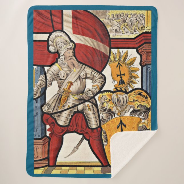 AD 1600 Swiss soldier print Sherpa Blanket (Front)