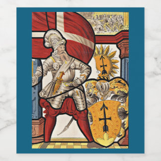 AD 1600 Swiss soldier print Wine Label