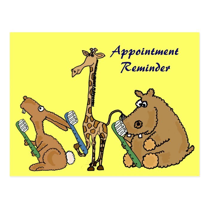 AD  Animals with Toothbrushes Dentist Postcards