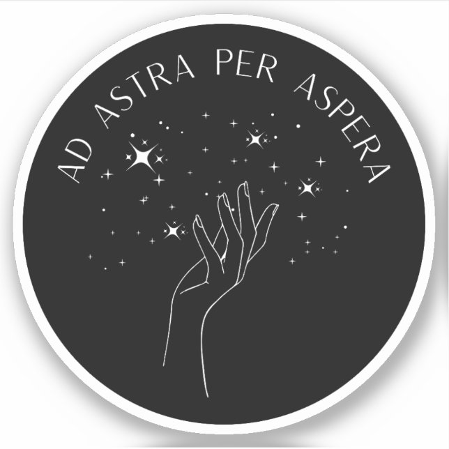 Ad Astra Per Aspera | Latin Stoic Quote  Sticker (Front)