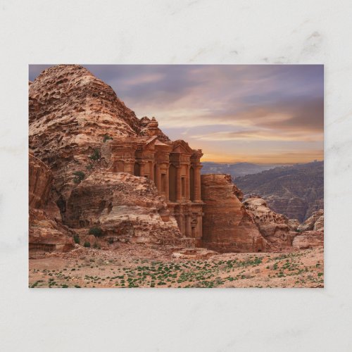 Ad Deir Petra Jordan Ancient Rock Building  Postcard
