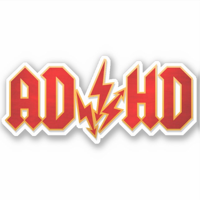 "AD/HD" rock Sticker (Front)
