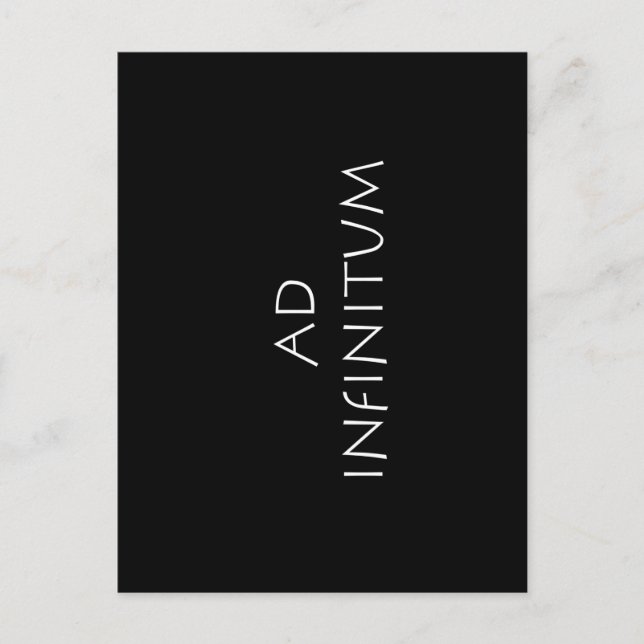 Ad infinitum postcard (Front)