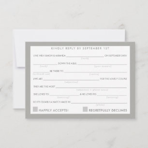 AD LIB RSVP REPLY fun simple bold minimal gray