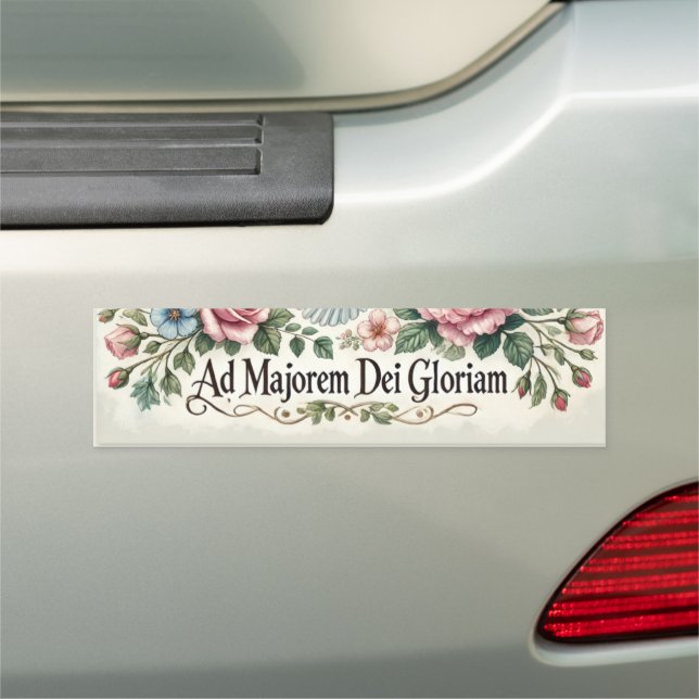 AD MAJOREM DEI GLORIAM RELIGIOUS FLORAL CAR MAGNET (In Situ)