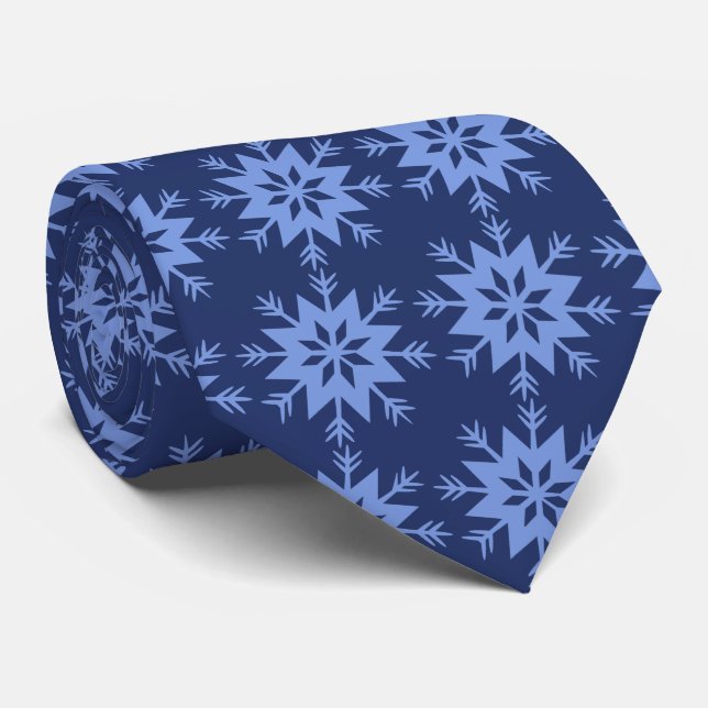 Ad Man Arrow-flake Snowflake Blue Two-sided Tie (Rolled)