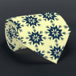 Ad Man Arrow-flake Snowflake Lemon Two-sided Tie<br><div class="desc">Lemon yellow and Navy Blue colorway. This tie is inspired by advertising art of the fifties. This graphical snowflake is navy shown here on a pale yellow background. (All background colors are customizable.) Fun tie for that conservative male with a sense of humor & a passion for life, especially for...</div>