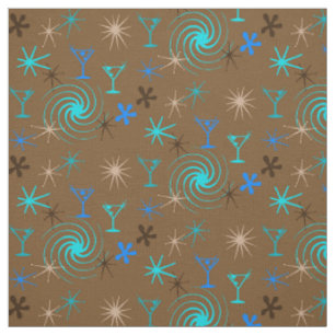 Ad Man Martini Abstract Conversational Fabric