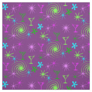 Ad Man Martini Abstract Conversational Fabric