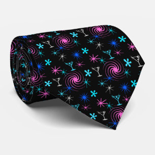 Ad Man Martini Foulard Black Two-sided Neck Tie