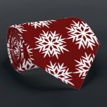 Ad Man Snowflake Foulard Burgundy Two-sided Tie<br><div class="desc">Burgundy and white colorway. This tie is inspired by advertising art of the fifties. This graphical snowflake is white shown here on a burgundy background. (All background colors are customizable.) Fun tie for that conservative male with a sense of humor & a passion for life, especially for the holidays! This...</div>