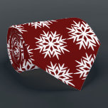 Ad Man Snowflake Foulard Burgundy Two-sided Tie<br><div class="desc">Burgundy and white colorway. This tie is inspired by advertising art of the fifties. This graphical snowflake is white shown here on a burgundy background. (All background colors are customizable.) Fun tie for that conservative male with a sense of humor & a passion for life, especially for the holidays! This...</div>