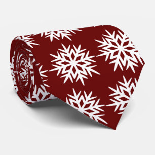 Ad Man Snowflake Foulard Burgundy Two-sided Tie