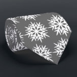 Ad Man Snowflake Foulard Charcoal Gray Two-sided Neck Tie<br><div class="desc">Charcoal gray and white colorway. This tie is inspired by advertising art of the fifties. This graphical snowflake is white shown here on a charcoal gray background. (All background colors are customizable.) Fun tie for that conservative male with a sense of humor & a passion for life, especially for the...</div>