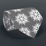 Ad Man Snowflake Foulard Charcoal Gray Two-sided Neck Tie<br><div class="desc">Charcoal gray and white colorway. This tie is inspired by advertising art of the fifties. This graphical snowflake is white shown here on a charcoal gray background. (All background colors are customizable.) Fun tie for that conservative male with a sense of humor & a passion for life, especially for the...</div>