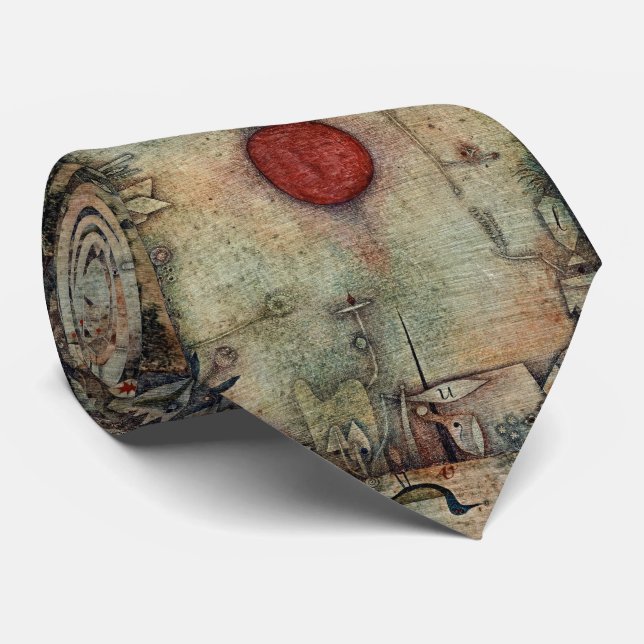 Ad Marginem Serenity: Paul Klee's Masterpiece Neck Tie (Rolled)