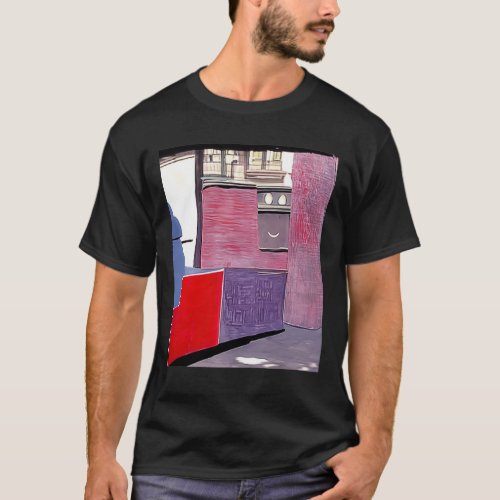 Ad Reinhardt AI Red Purple City Day Abstract Art G T_Shirt