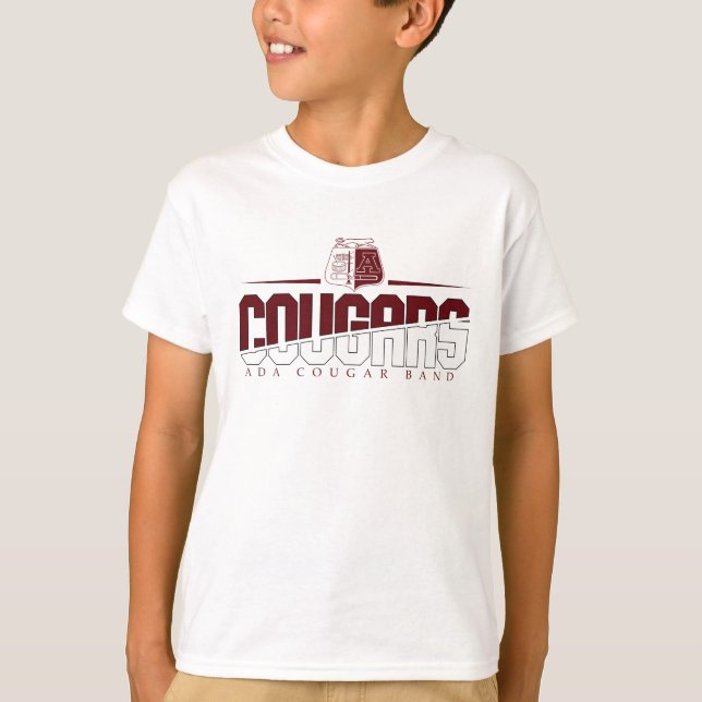 Ada Cougar Band Classic White Youth T-shirt (Front)