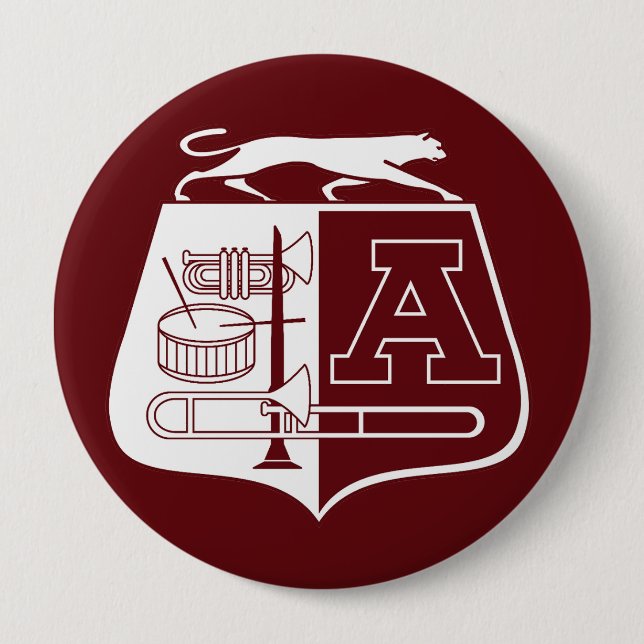 Ada Cougar Band Maroon Button (Front)