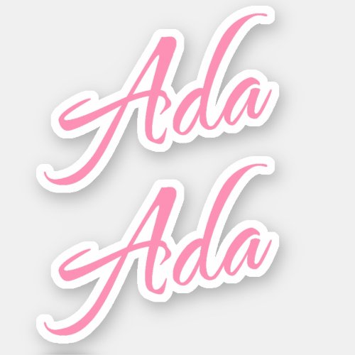 Ada Decorative Name in Pink x2 Sticker