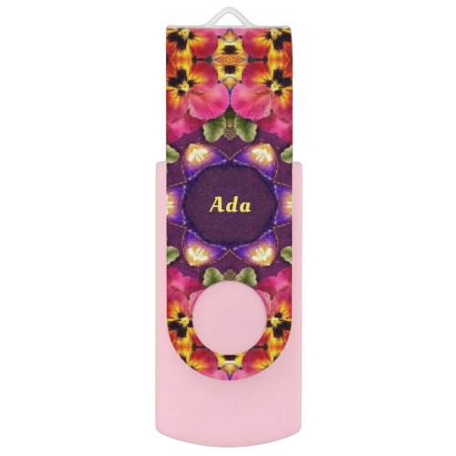ADA  EASTER Pansy Pattern Personalized  Flash Drive